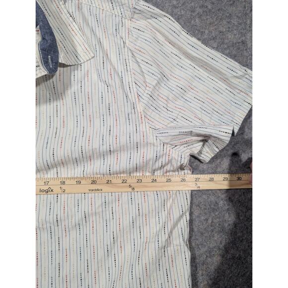 Carbon2cobalt XXL White Color Pattern Print Short Sleeve Button Down 100% Cotton - Picture 5 of 6